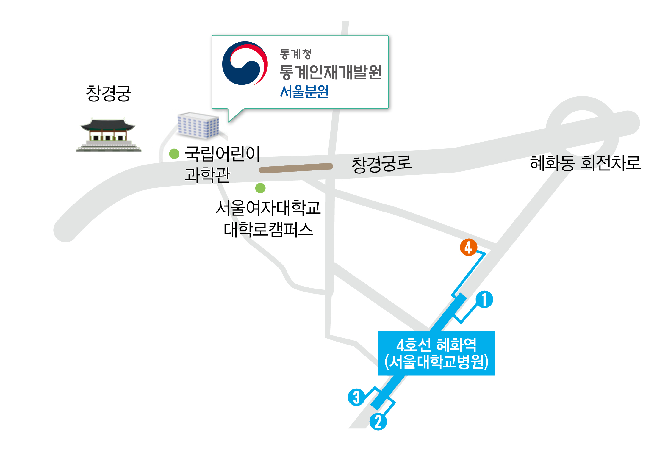 서울특별시 종로구 창경궁로 215, 3층 (우편번호:03072) 오시는길